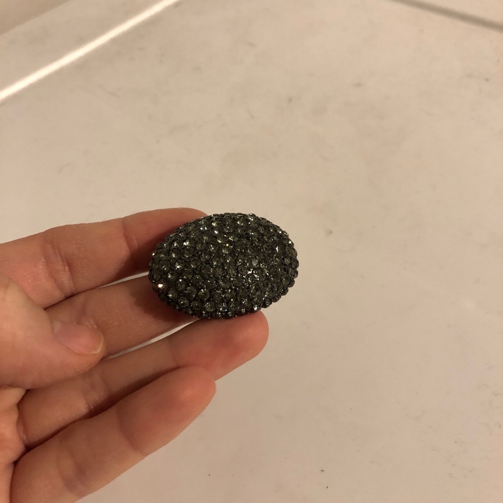 Grey Crystal Dome Ring